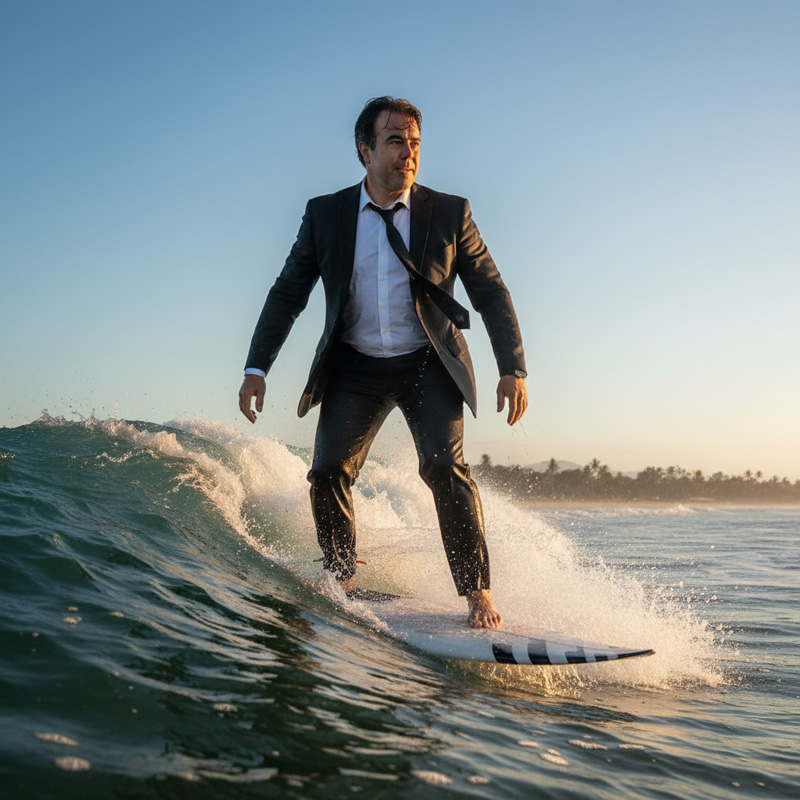 Retrato Executivo sobre as Ondas — Força, Controle e Inspiração – 8 fotos