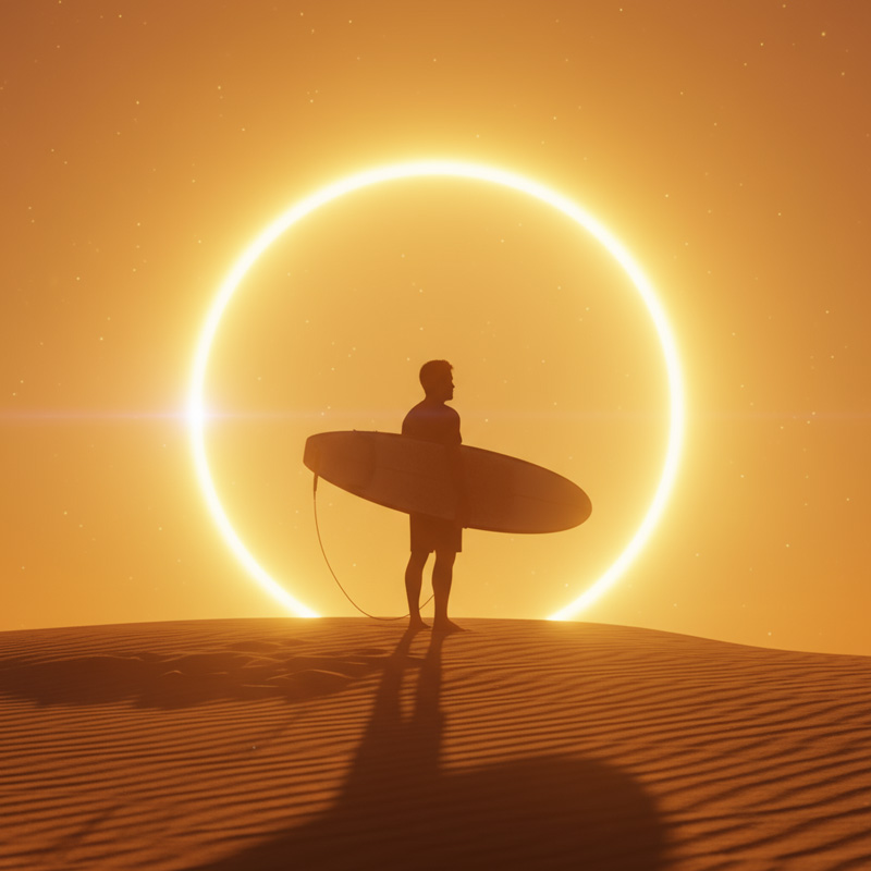 Retrato Cinematográfico ao Pôr do Sol — Liberdade, Luz e Horizonte Dourado – 8 fotos